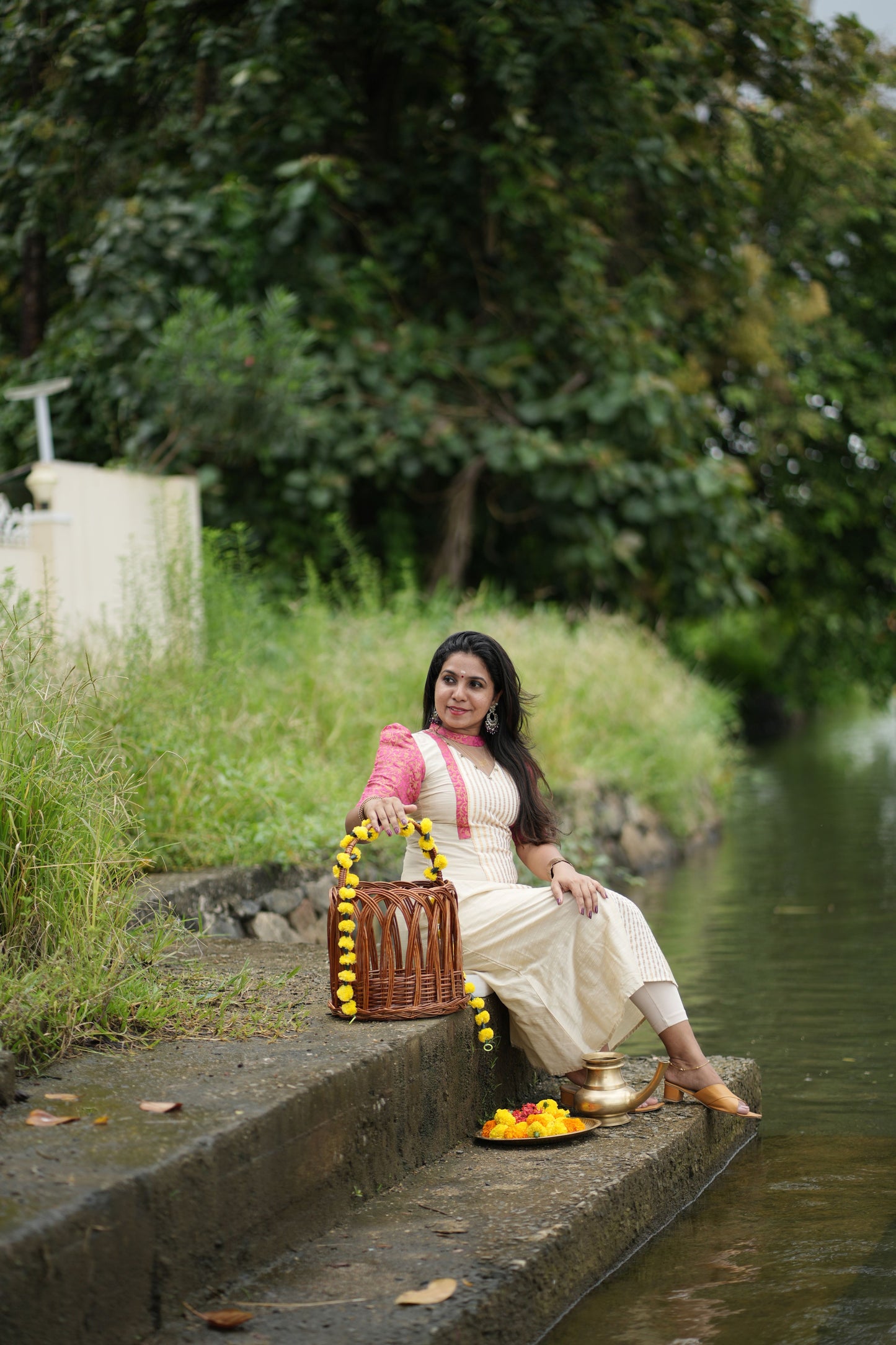 Rosé Kasavu Elegance Anarkali