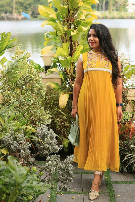 Honey Aura Pleated Dress