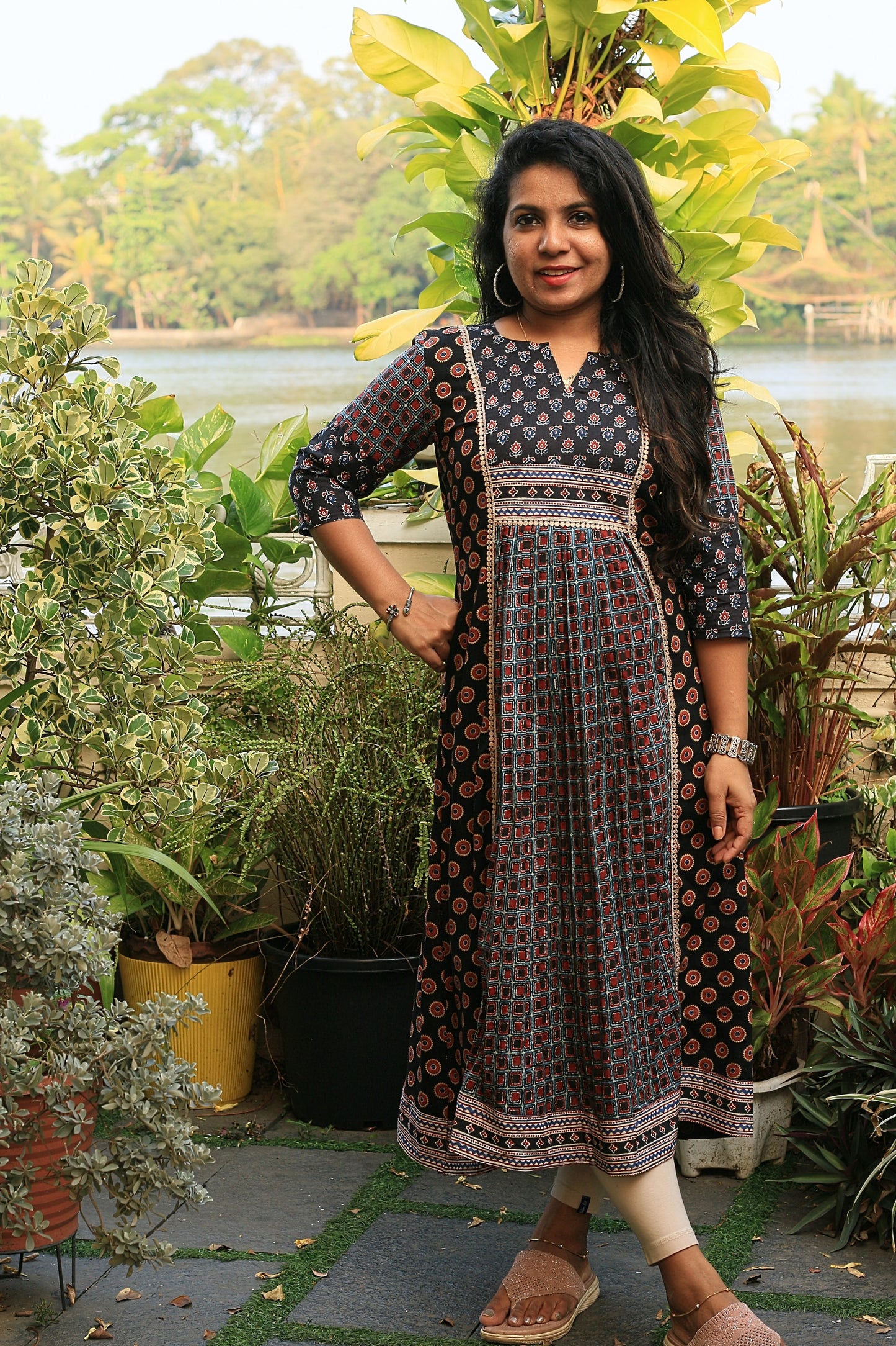 Earthy Elegance Printed Cotton Kurti