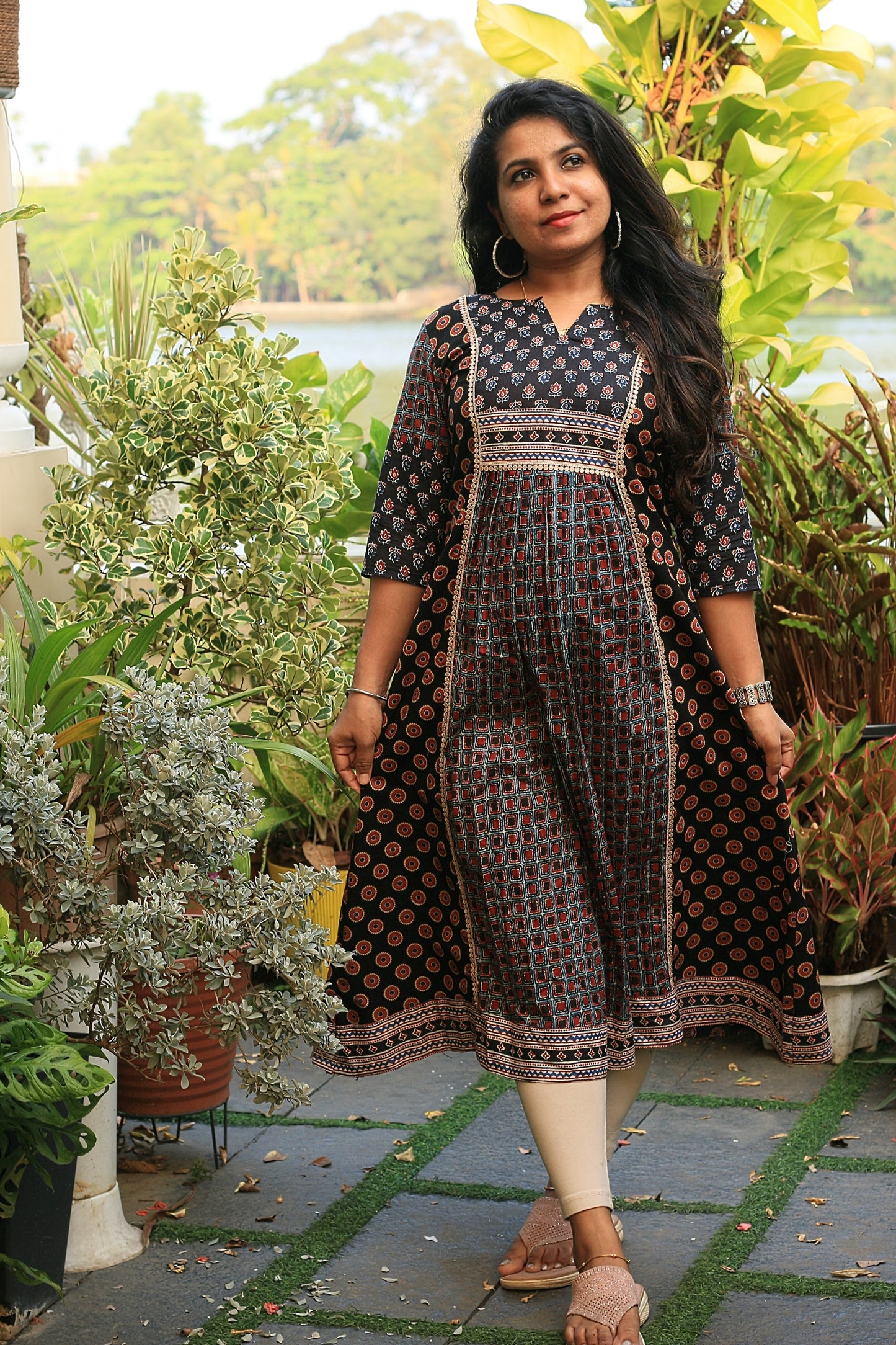 Earthy Elegance Printed Cotton Kurti