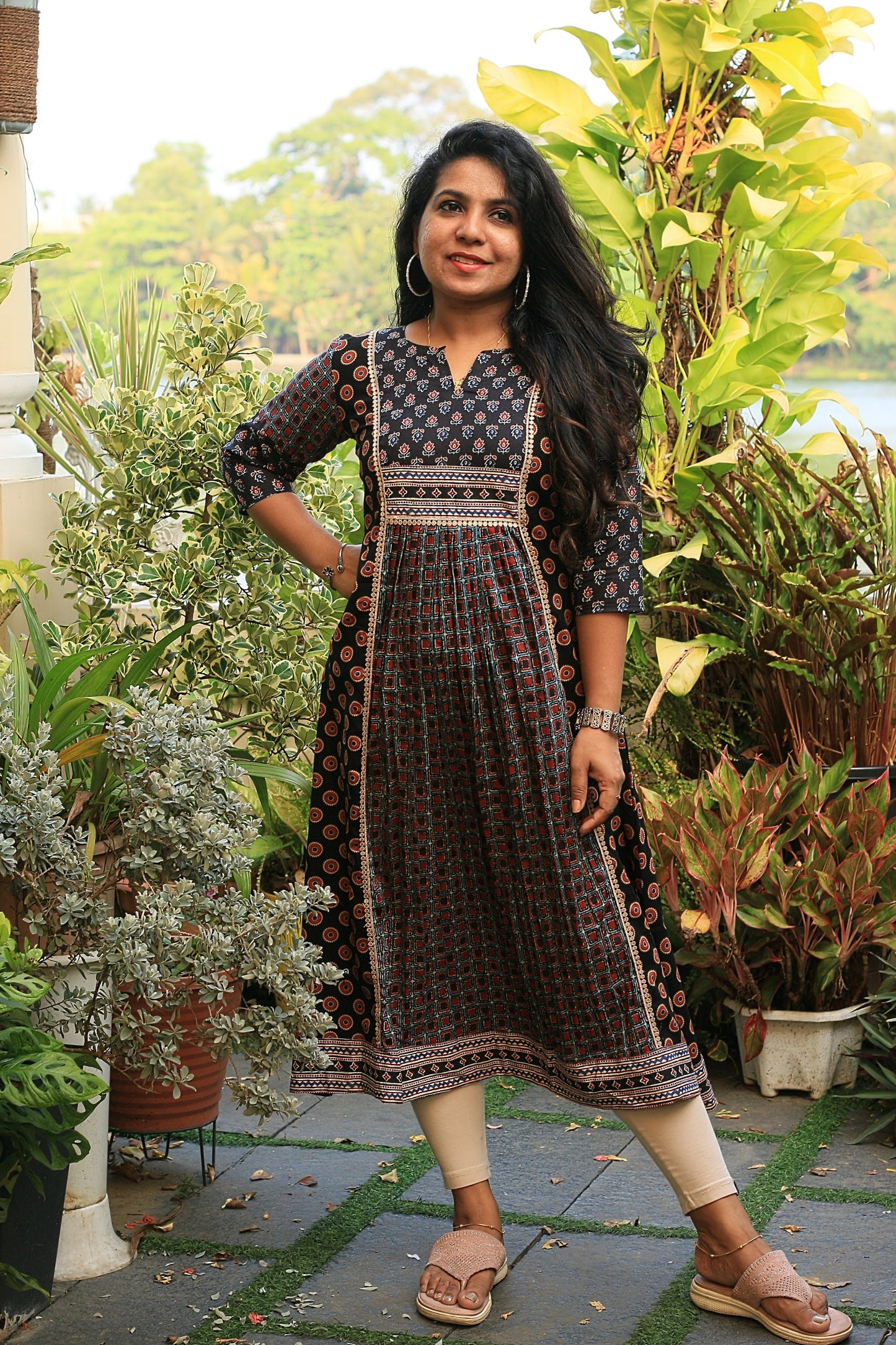 Earthy Elegance Printed Cotton Kurti