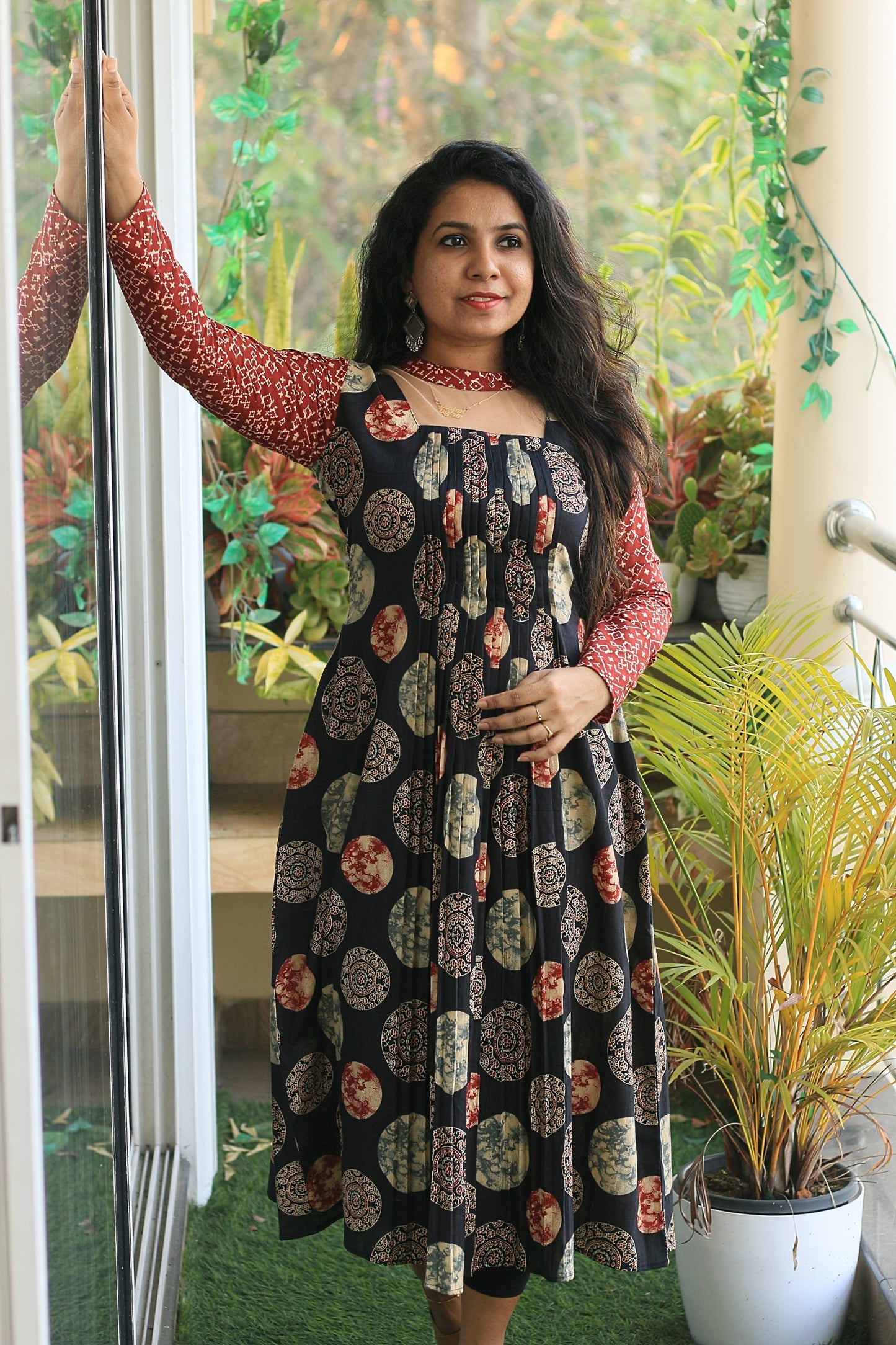 Pleated Black Kurti