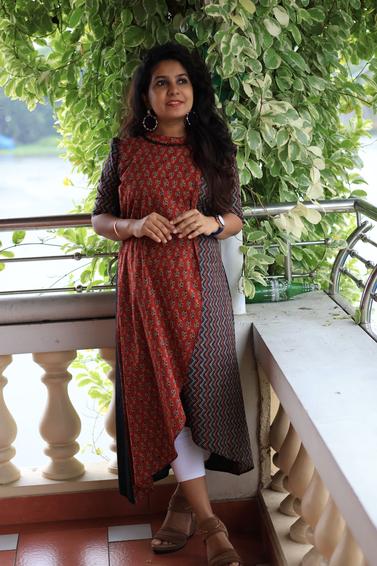 Rust Harmony Asymmetrical Kurti