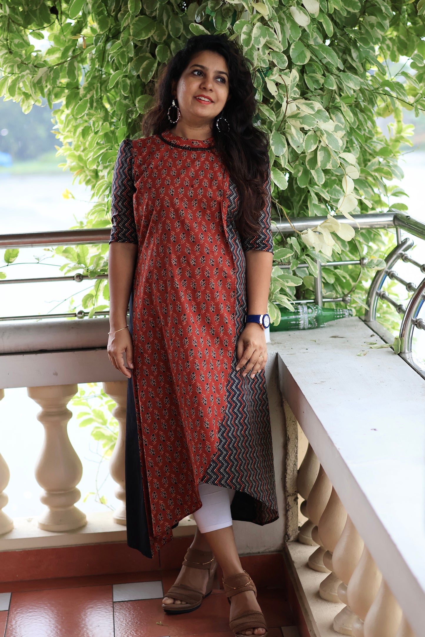 Rust Harmony Asymmetrical Kurti