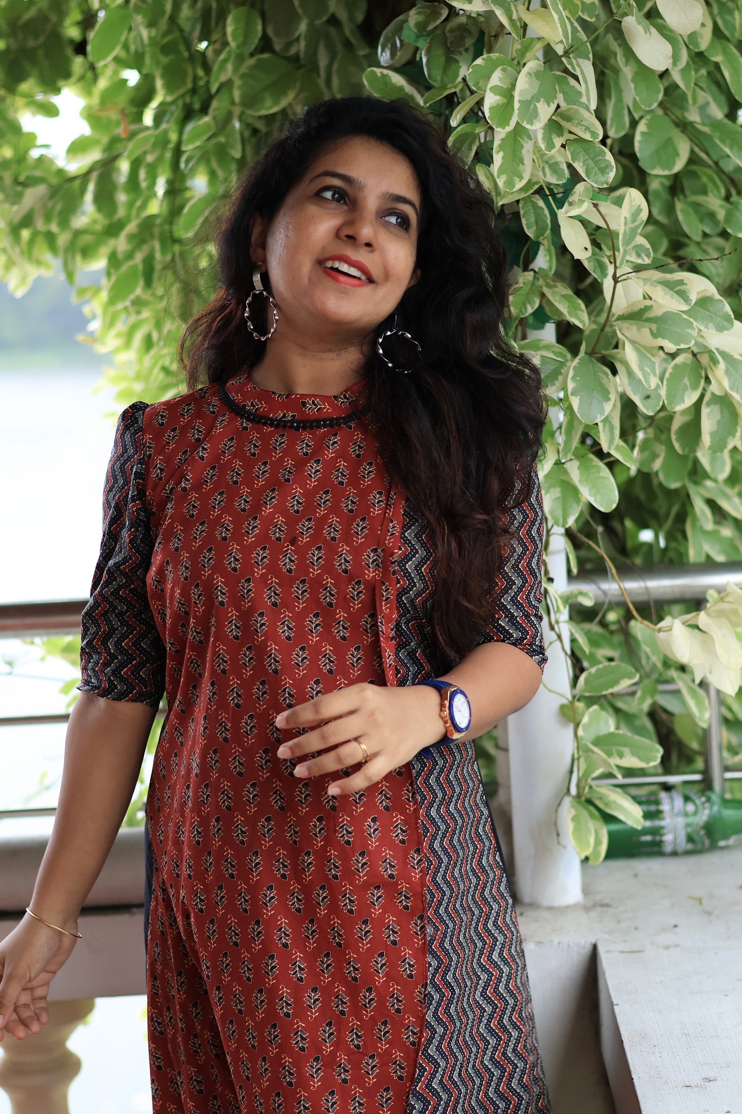 Rust Harmony Asymmetrical Kurti