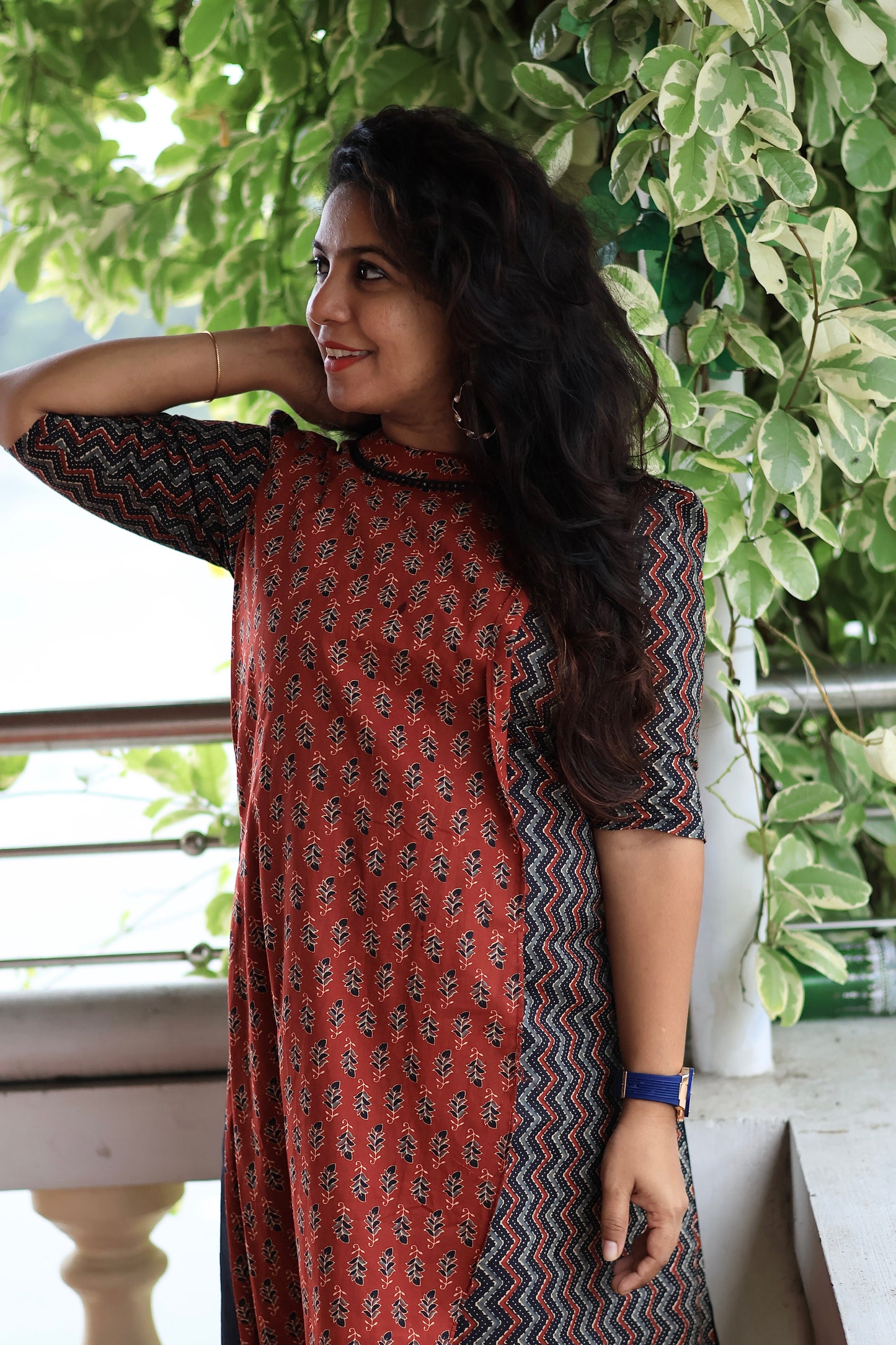 Rust Harmony Asymmetrical Kurti