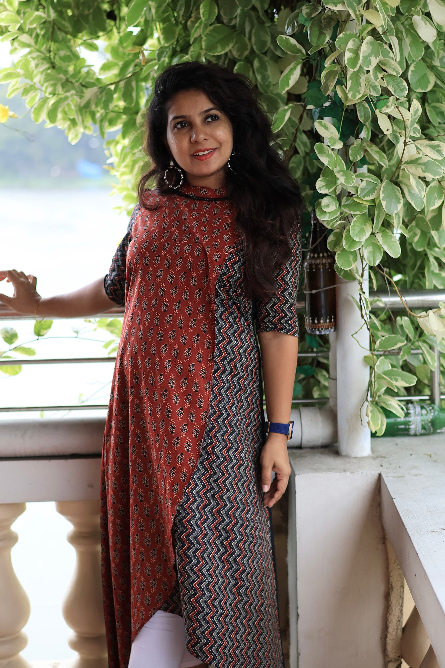 Rust Harmony Asymmetrical Kurti